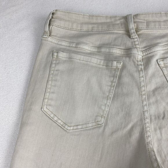 OAT New York High Rise Wide Leg Crop Pants Womens 4 Raw Hem 27W Oatmilk Spring - Picture 5 of 16